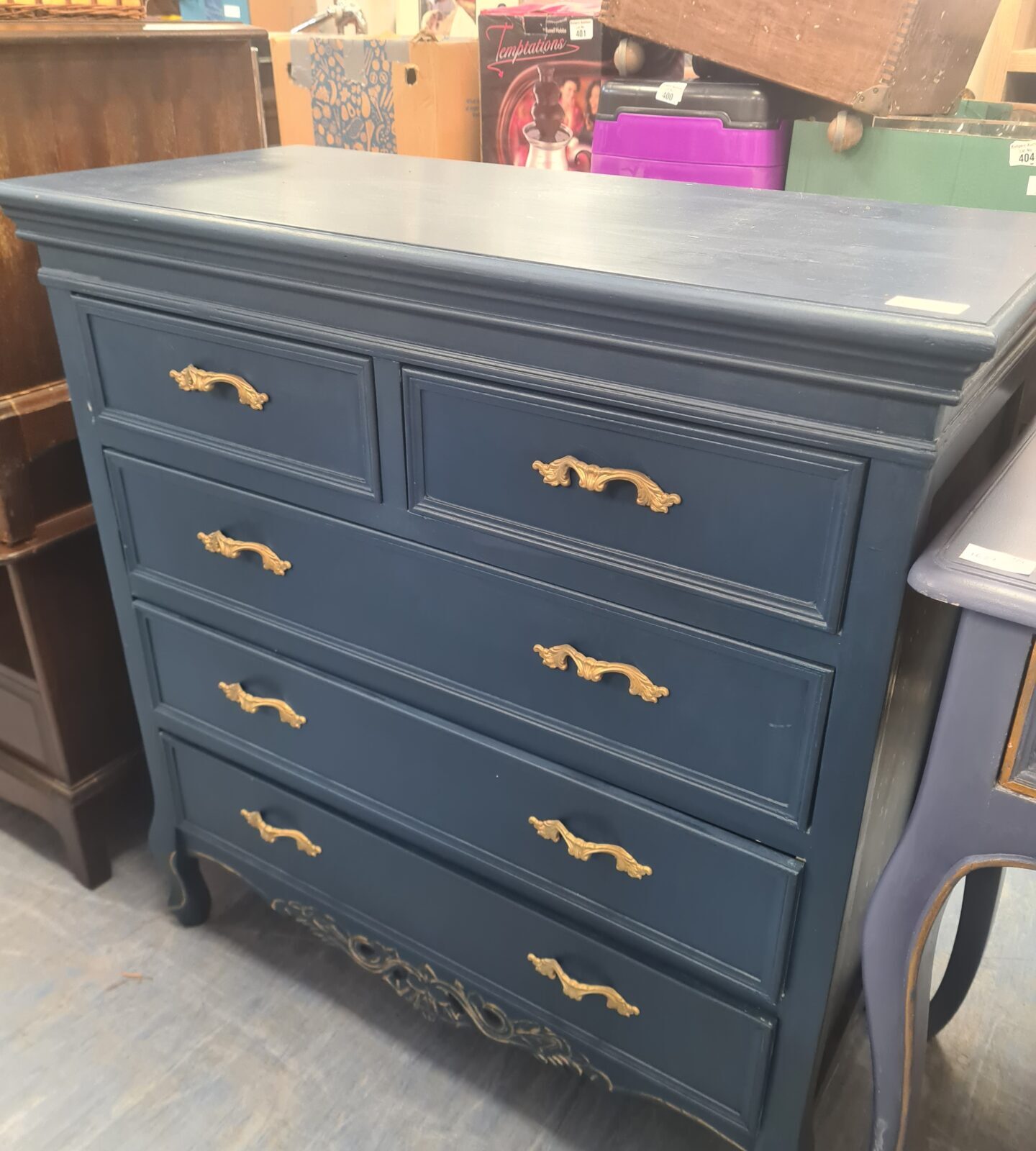 Midnight Blue painted chest of draws
