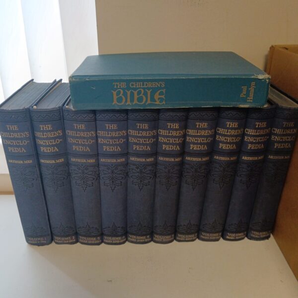 Vintage Arthur Mee Children's Encyclopedias and Bible set.