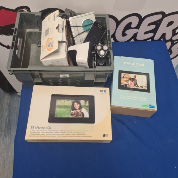 Digital photo frame and Facebook Portal Mini in a mixed lot.