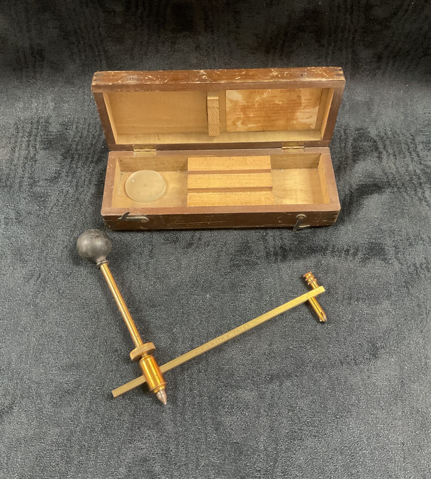 C A Smiths vintage brass glass hole cutter