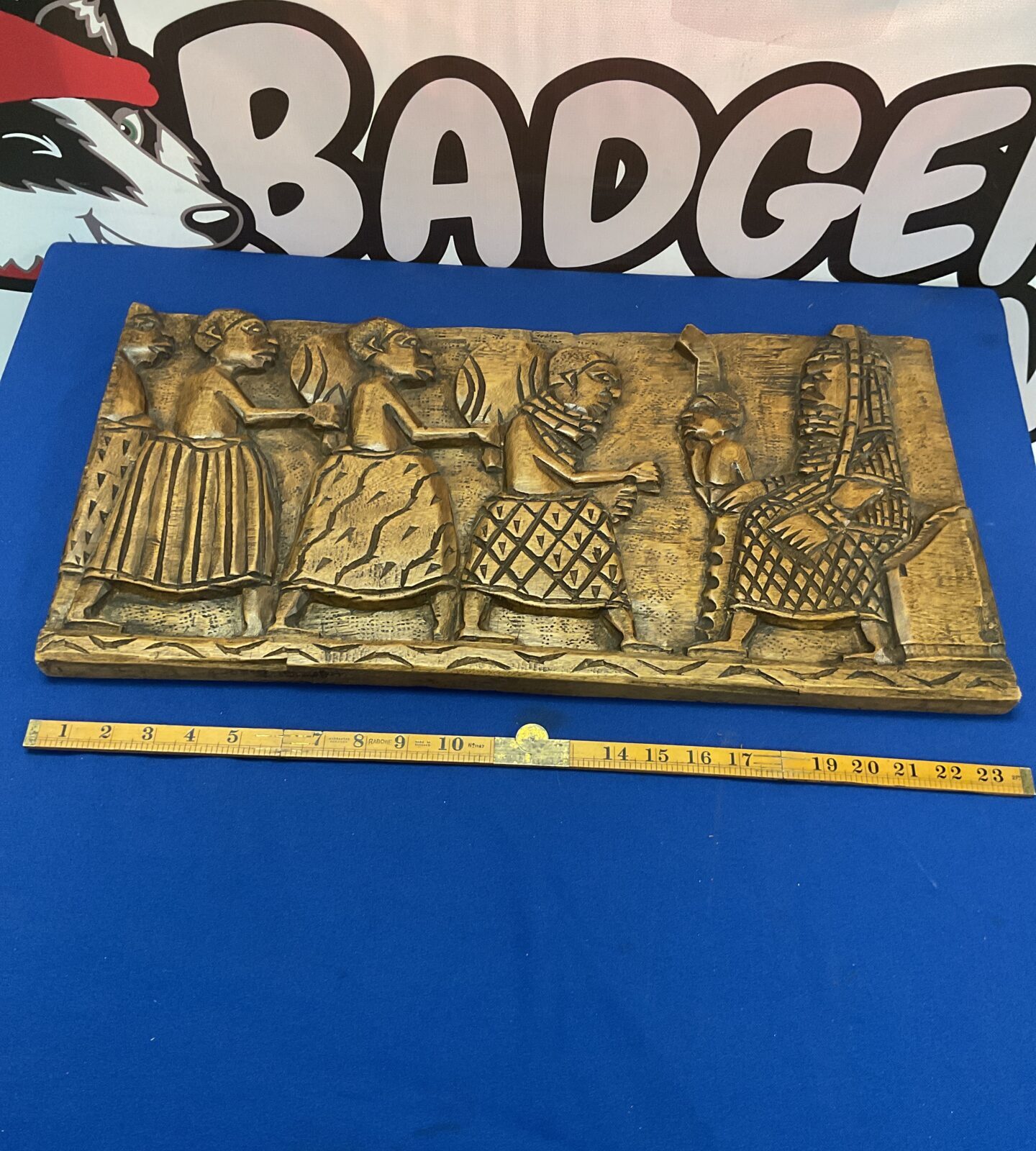 Vintage Hand Carved African wall Plaque