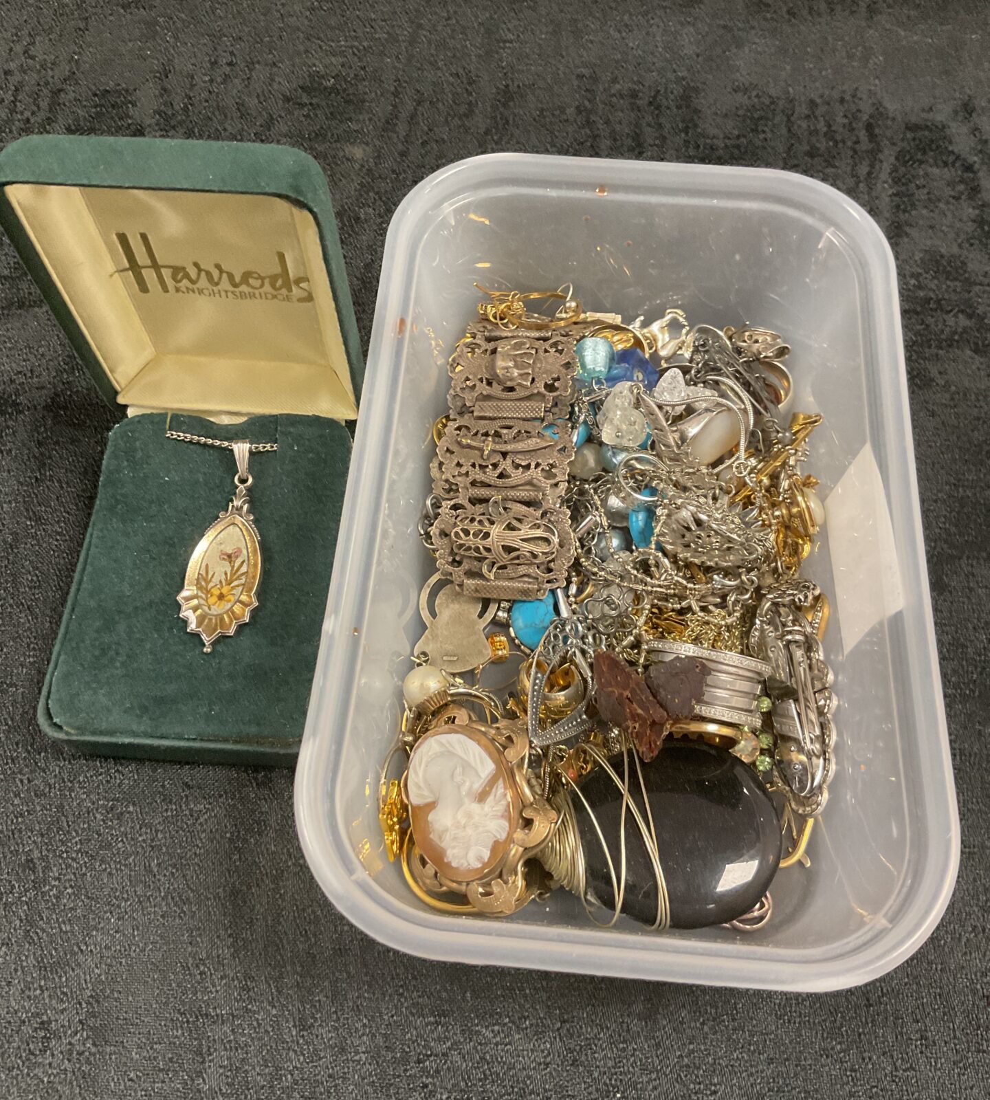 Tray Mixed Jewellery including Some Silver