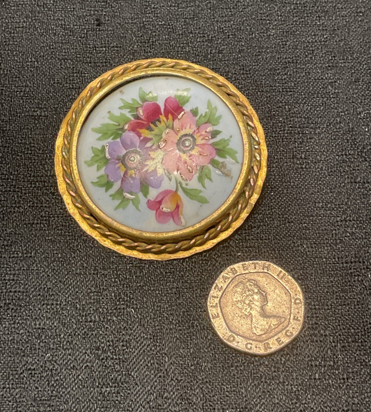 vintage handpainted limoges porcelain Brooch