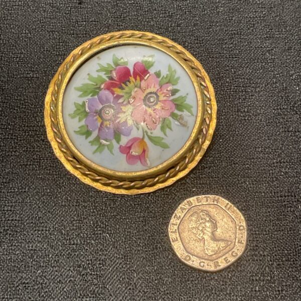 vintage handpainted limoges porcelain Brooch