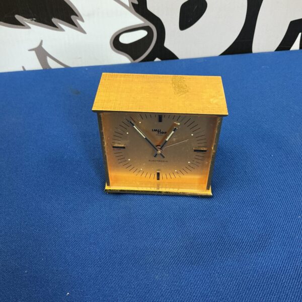 Vintage Ima Nof electronic carriage clock, front view.