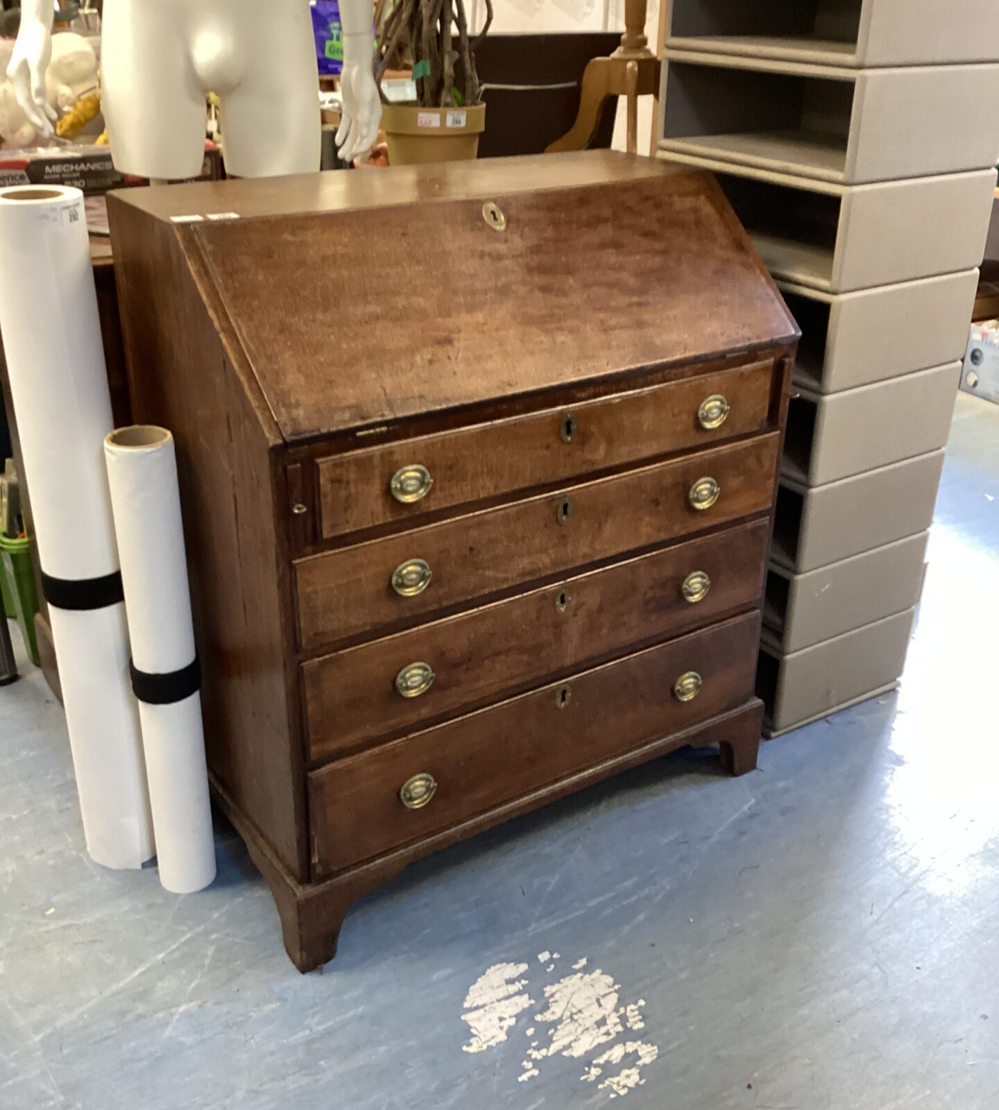 Georgian Oak Four Drawer Bureau