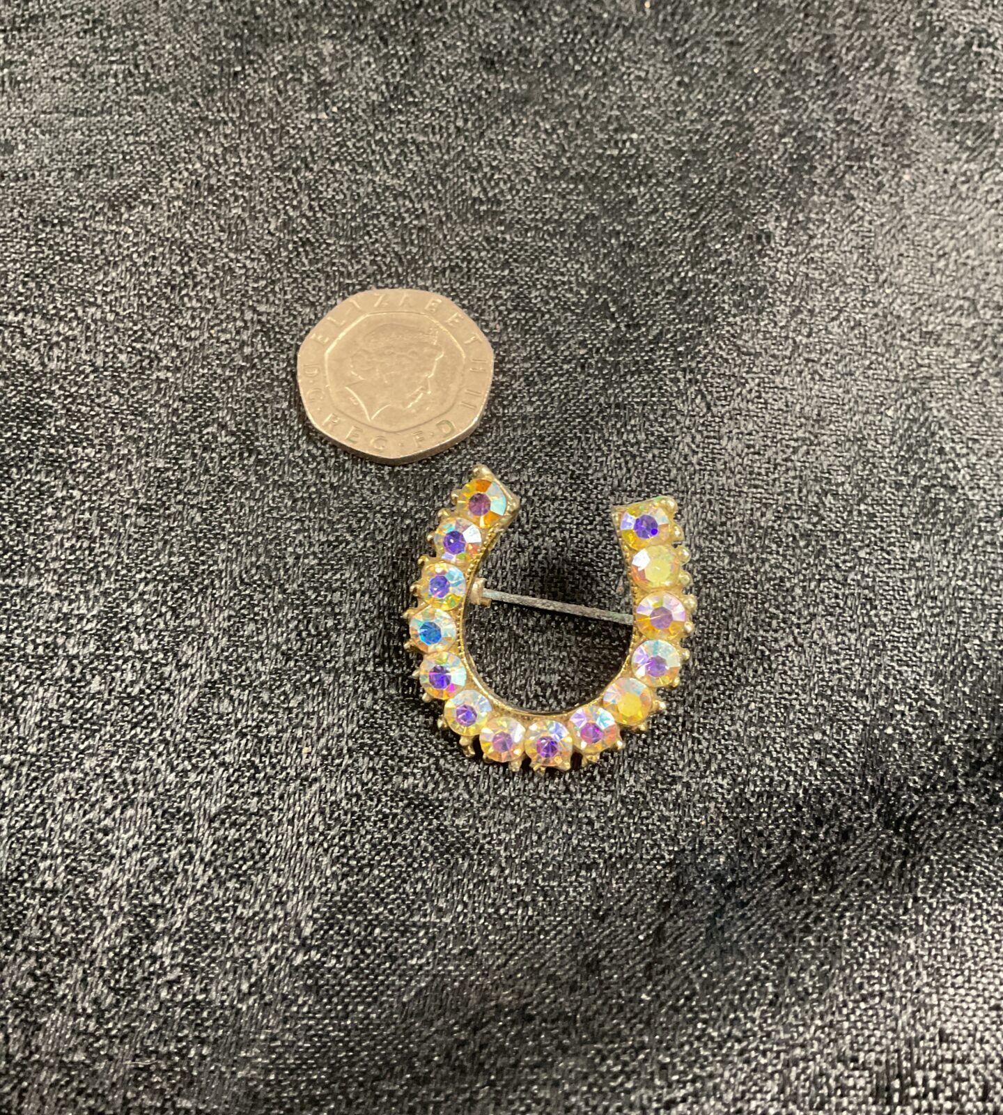 Vintage 1950s lucky horseshoe Brooch