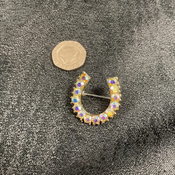 Vintage 1950s lucky horseshoe Brooch