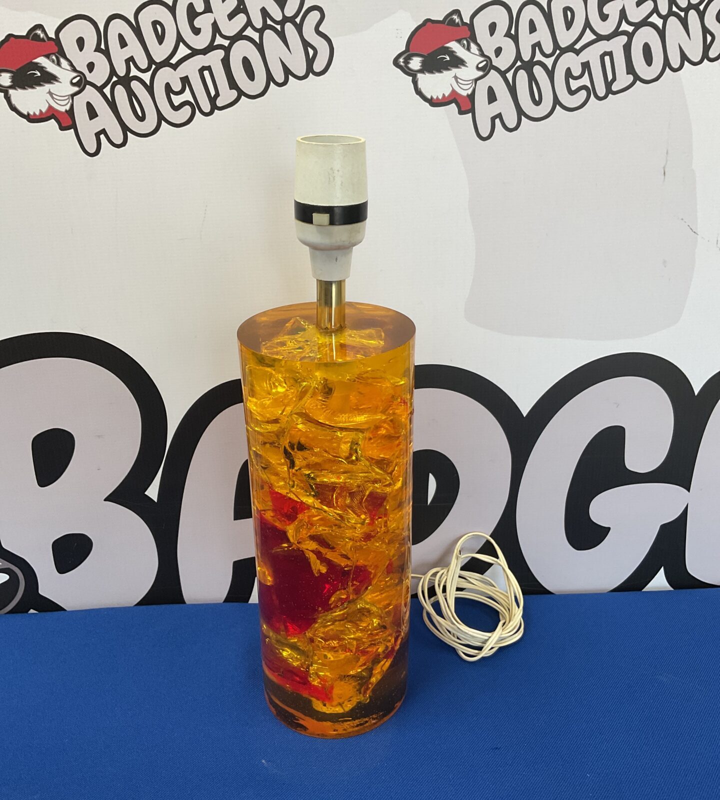 Vintage prova red & orange designer table lamp