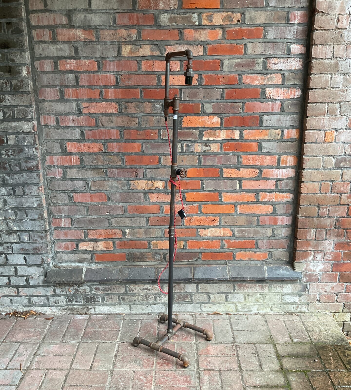 Steampunk pipe floor standing lamp