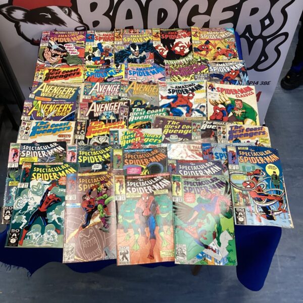 Collection of retro spiderman comics (American versions) inc venom & west coast avengers