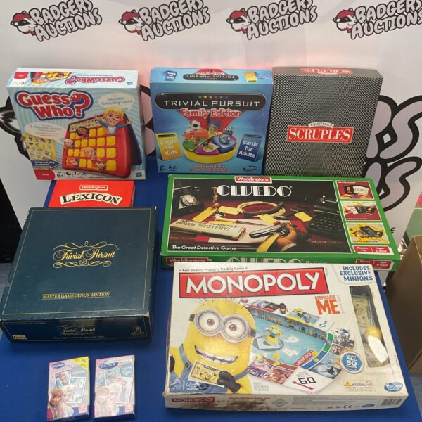 Mixed lot of family board games including Guess Who and Monopoly Me.