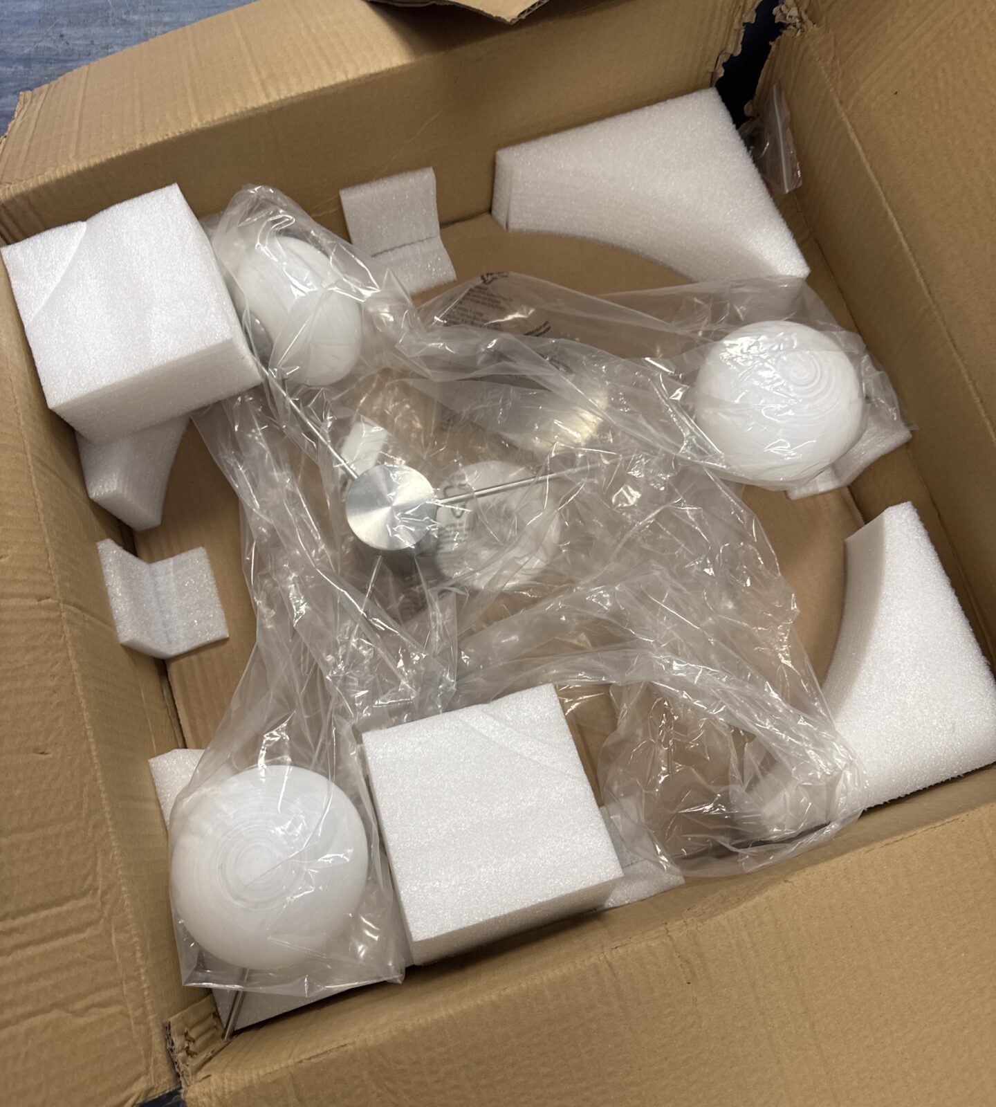 Glass orb style ceiling light