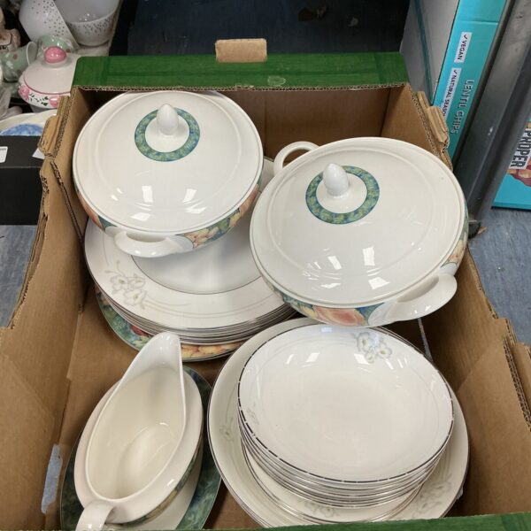 Vintage St Michael’s dinner service with floral pattern.