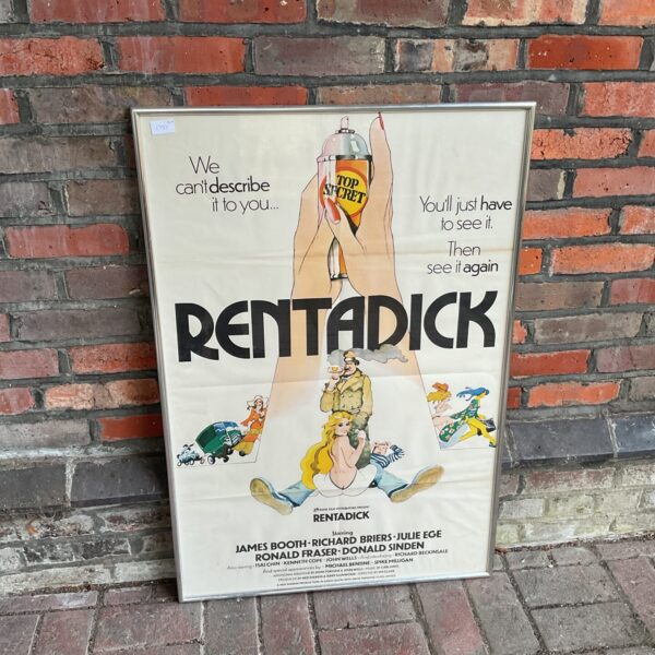 Vintage 1972 Rentadick movie poster starring James Booth and Richard Briers.