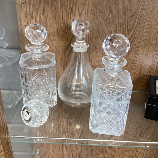 Three Decanters and glass clock