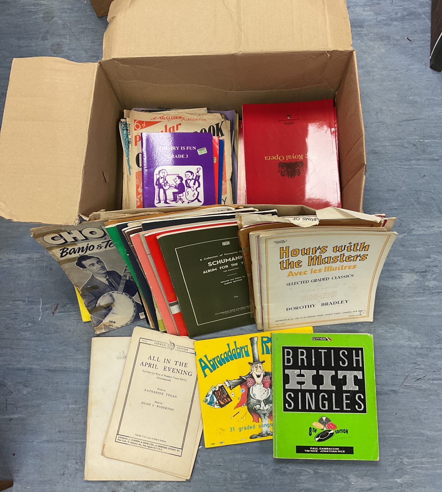 Box of music books & the royal opera guides