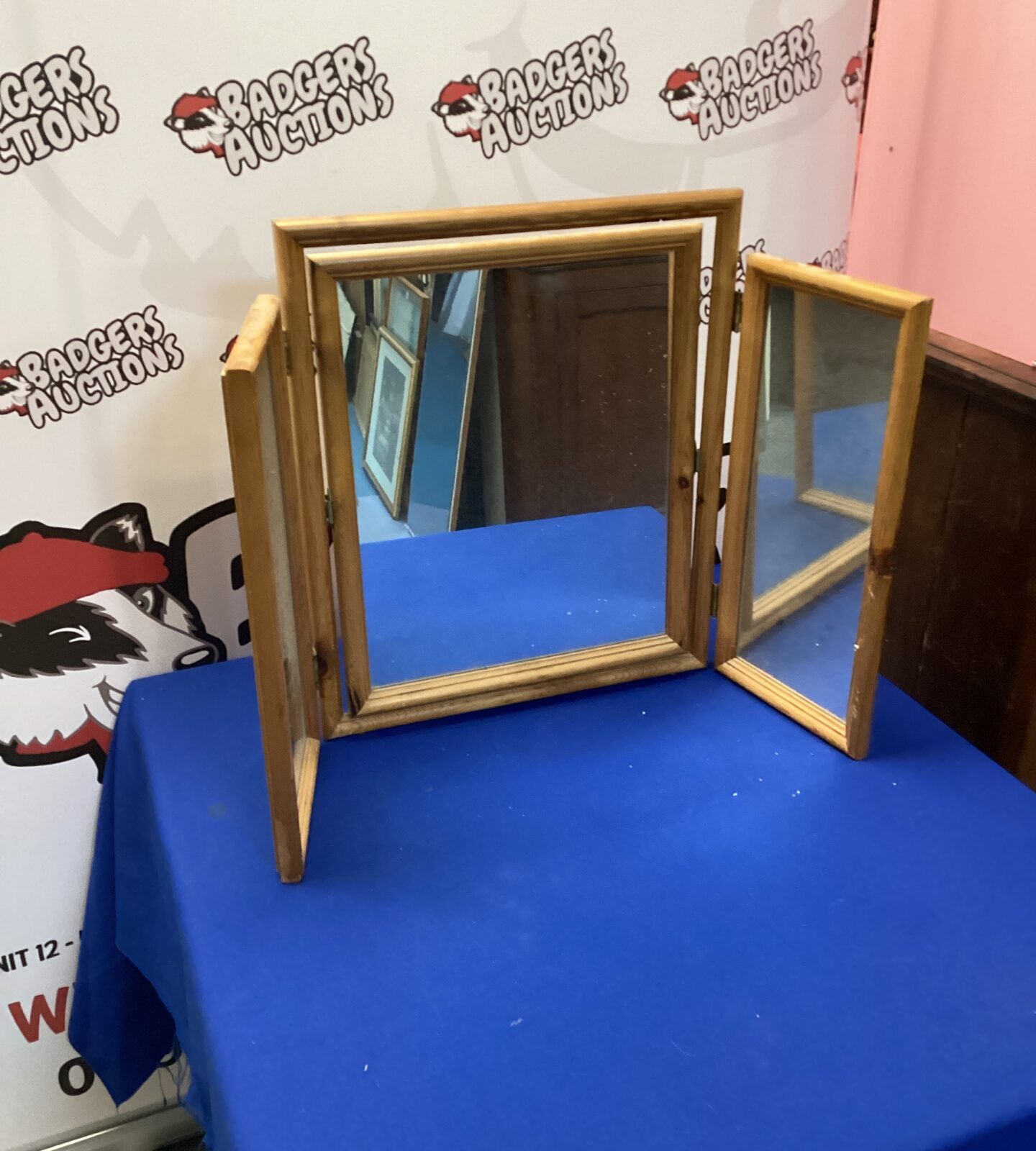 Pine dressing table mirror