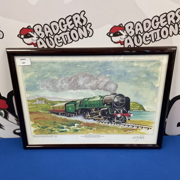 Signed Peter Banfield print of a steam train on the West Somerset Railway.