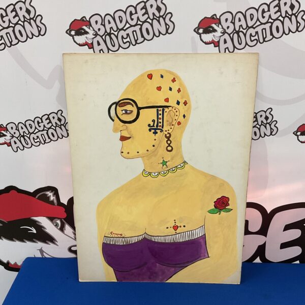 signed watercolour portrait of a punk rocker