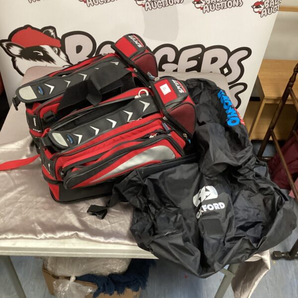 Set of oxford motorcycle panniers with water proof luggage compartment covers