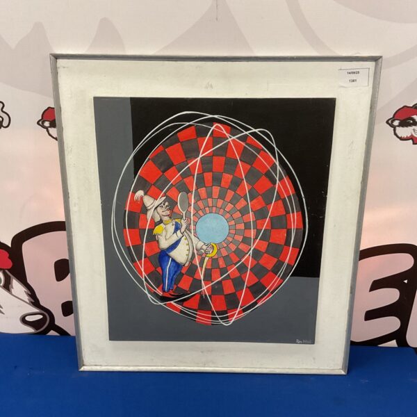 Vibrant surrealist oil painting of a clown by Ron Wood.