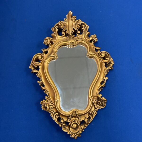 Ornate gilt framed French style boudoir mirror.