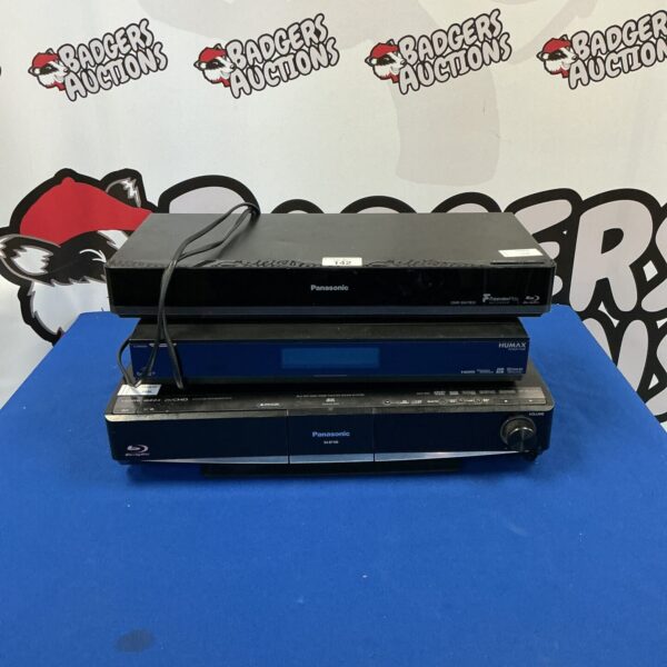 Black Panasonic DMR-BWT850 Freeview box for digital television recording.