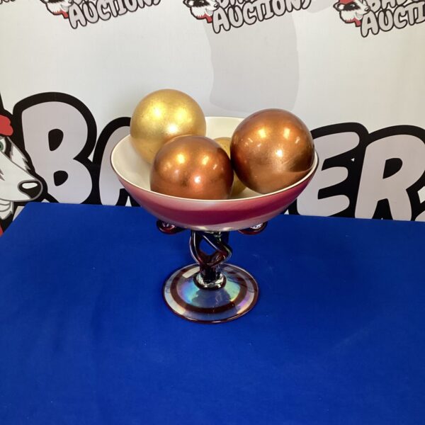 Large Glass Twist Bowl with glass balls