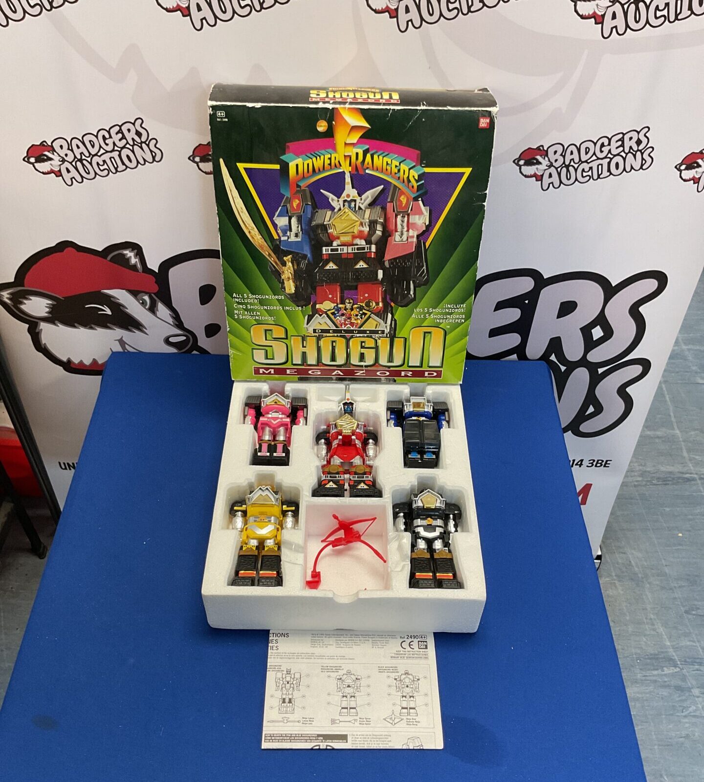 Retro 1995 Saban Bandai Boxed Power Rangers Deluxe Shogun Megazord Figures With Manual And Insert