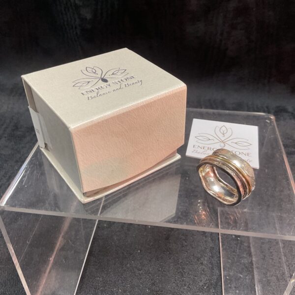 Energy stone meadow petite Silver Ring with two spinner