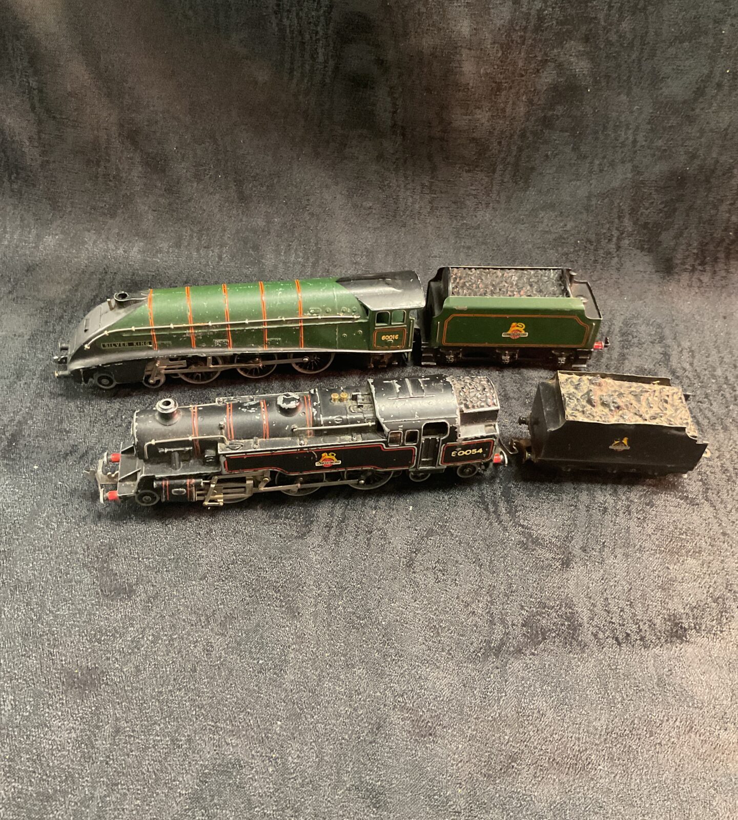 Two Hornby Dublo OO Gauge Three Rail Engines with tenders A4 Class 4-6-2 Silver king and British Rail 80054 2-6-4 Engine