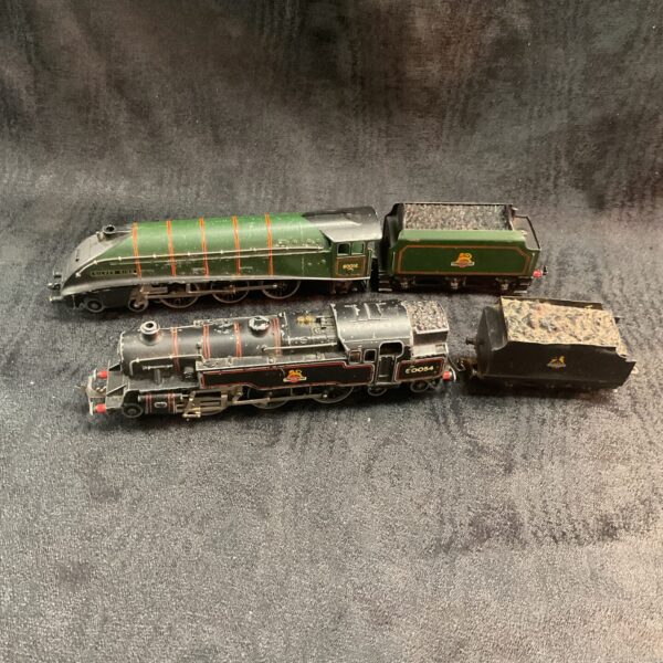 Two Hornby Dublo OO Gauge Three Rail Engines with tenders A4 Class 4-6-2 Silver king and British Rail 80054 2-6-4 Engine
