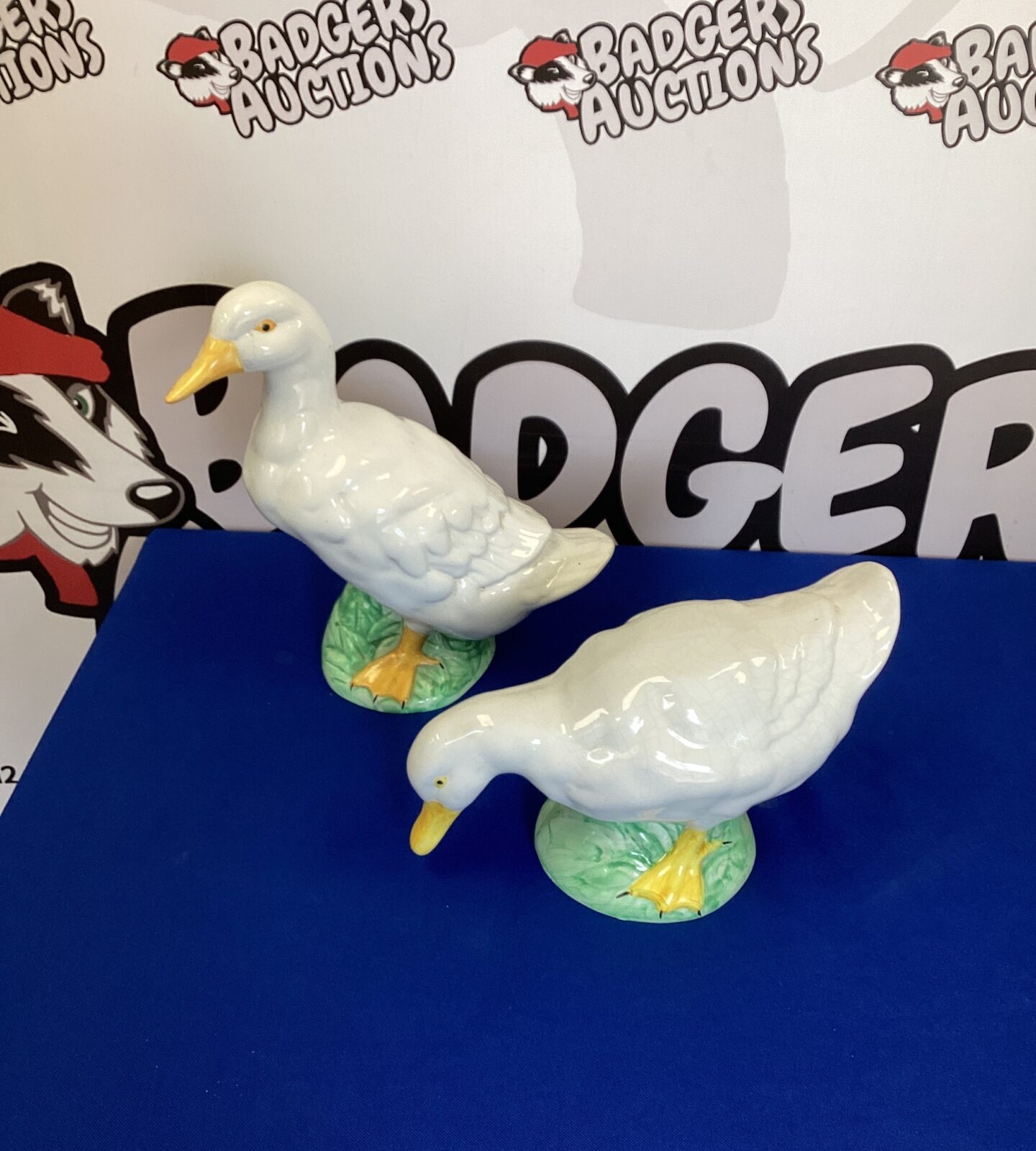 Two porcelain duck figures