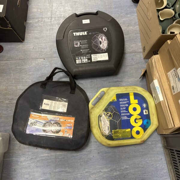 Three sets of car snow chains