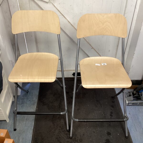 Two folding bar stools