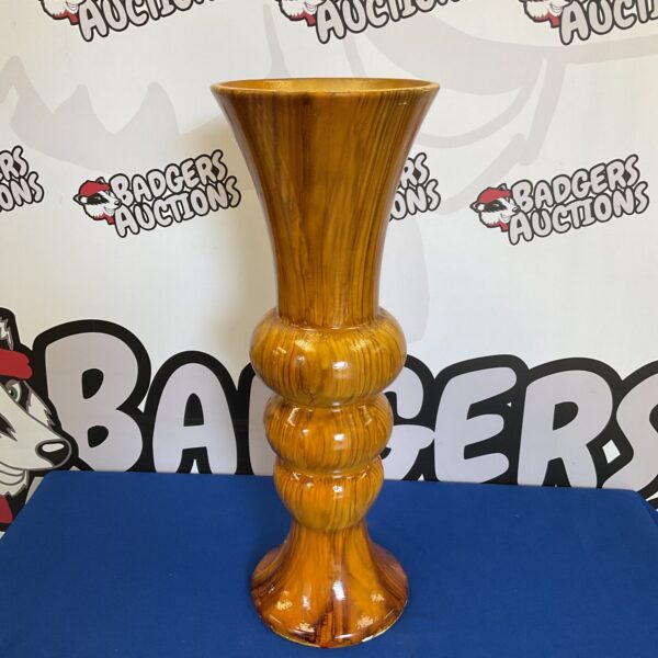Large 20” tall wooden fluted vase