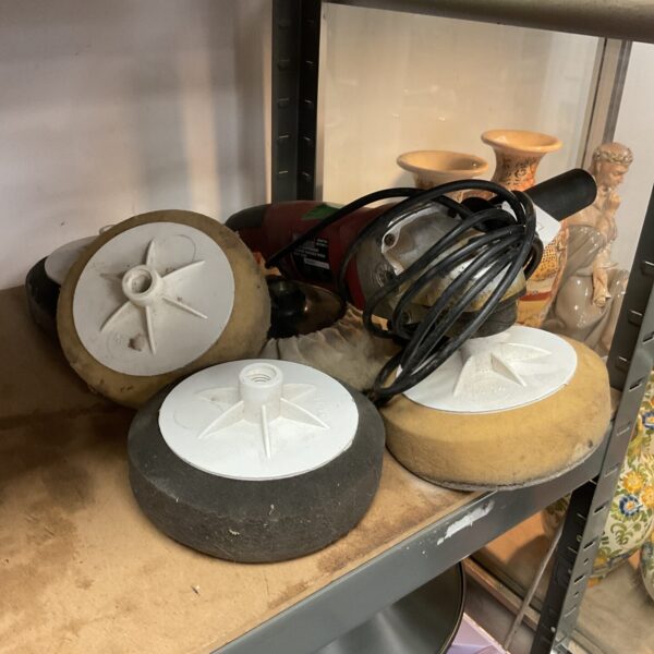 Sealey variable speed polisher with two polishing pads.