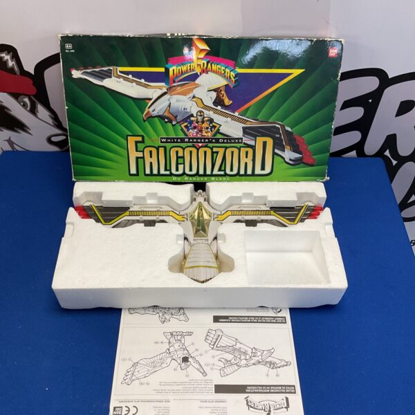 Retro 1995 Saban Bandai Boxed Power Rangers White Rangers Deluxe Falconzord With Manual And Insert