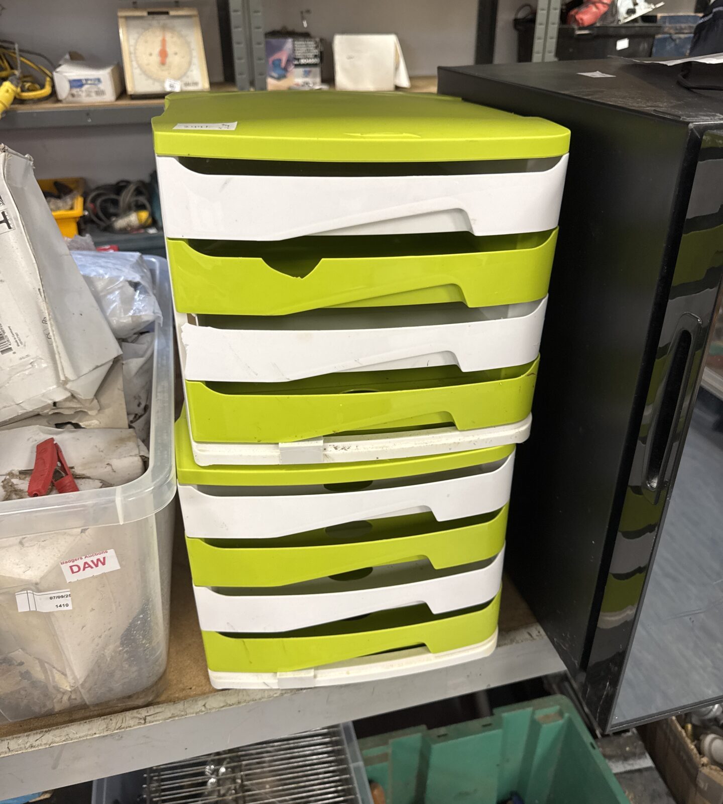 Two paper filing cabinets - slight damage to one drawer