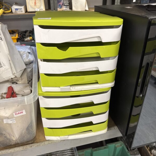 Two paper filing cabinets - slight damage to one drawer