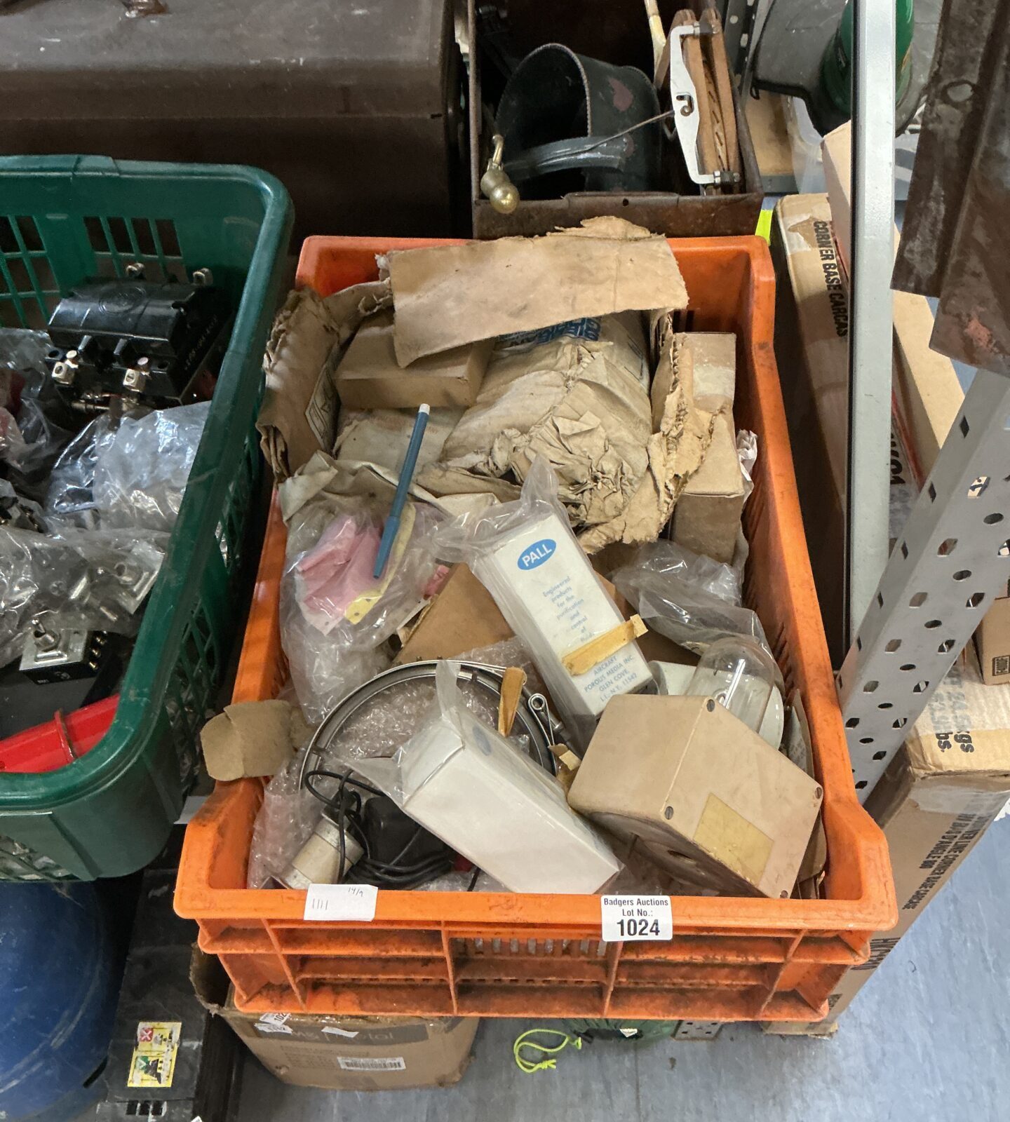 Box of military spare parts