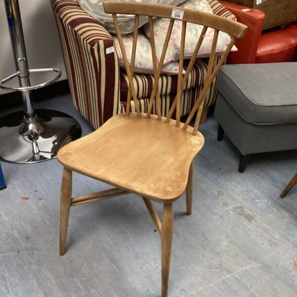 Vintage Ercol stick back chair in beech wood.
