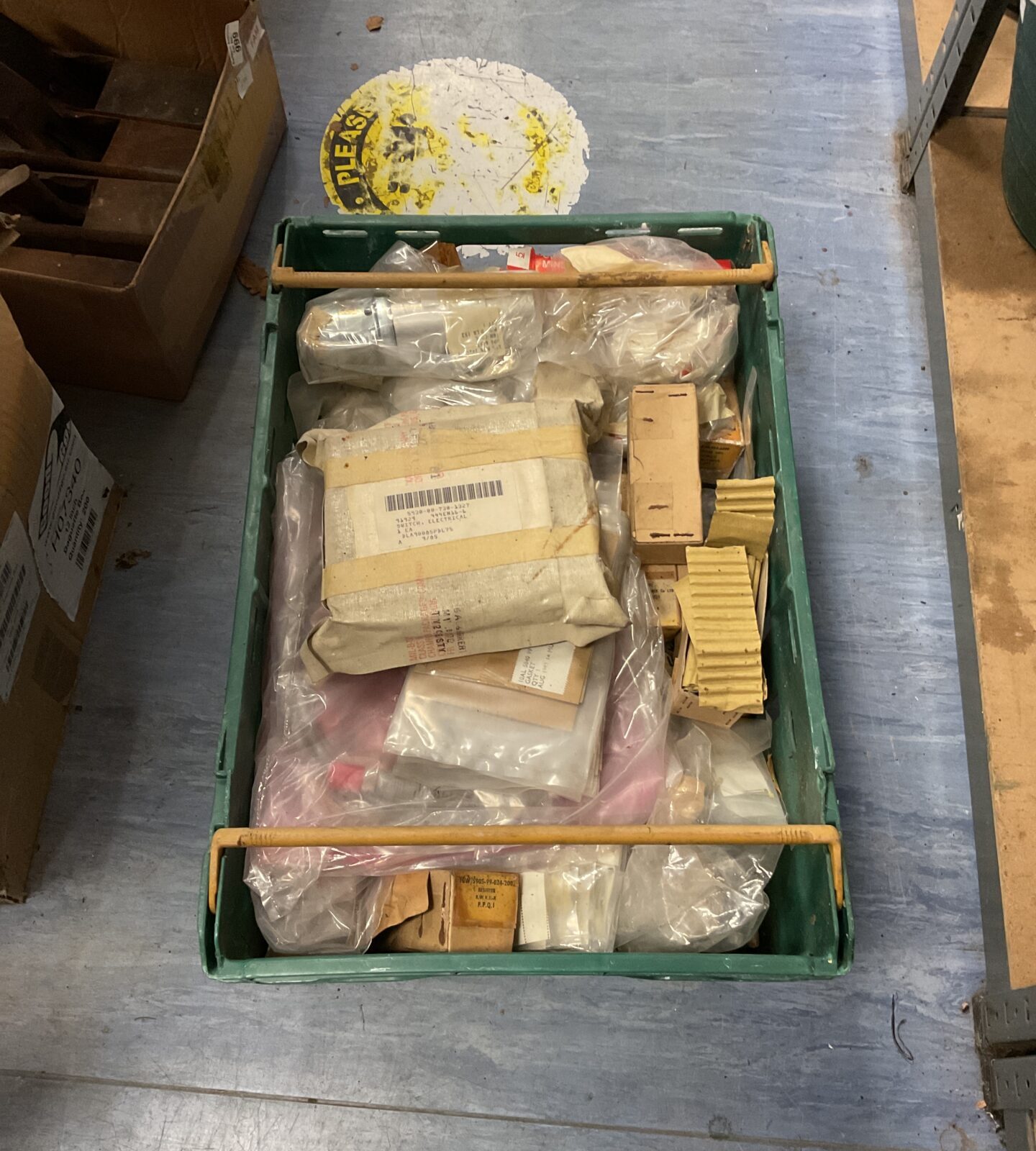 Large tray of military components & spare parts