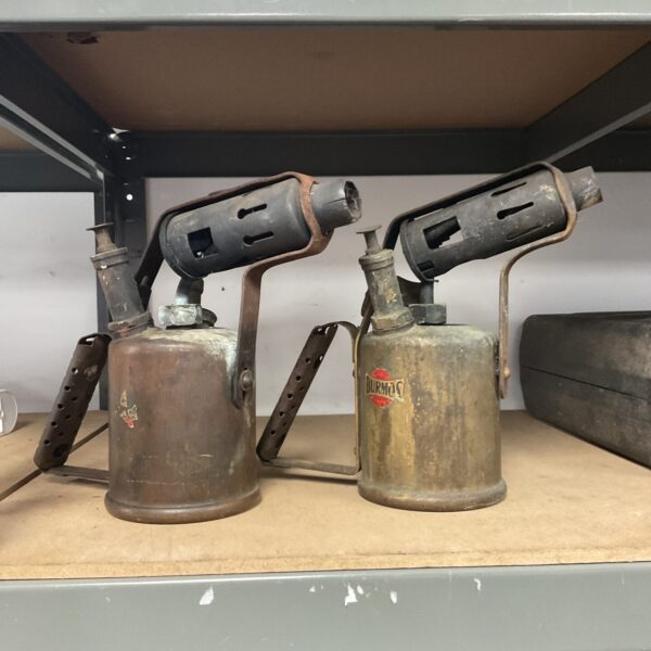 Two vintage blow torches including burmos