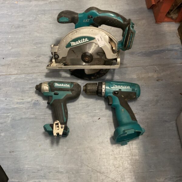 Makita impact driver and drill bundle, cordless power tools for DIY.