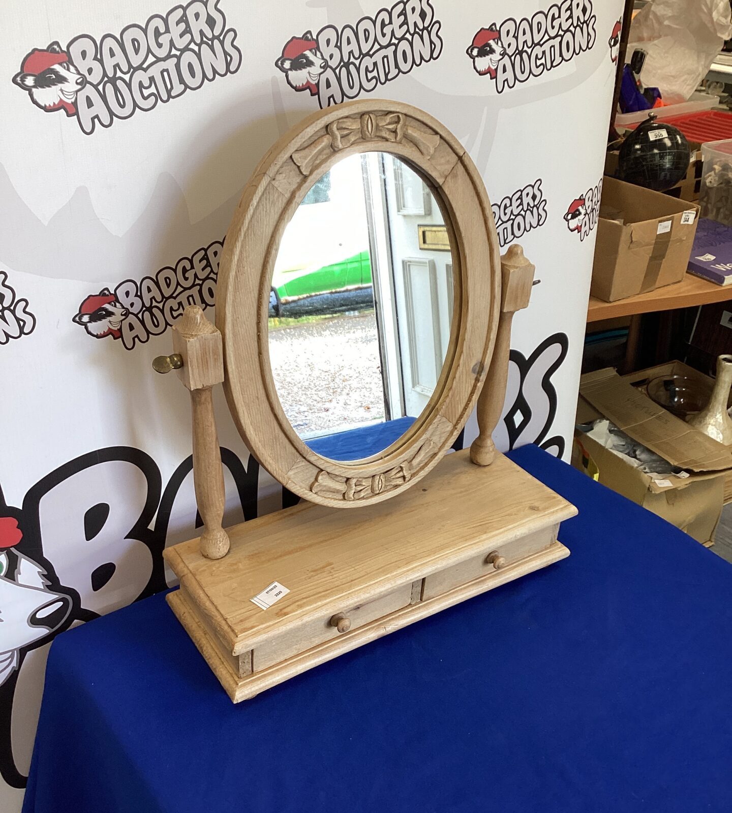 Pine Dressing Table Mirror and Drawer Set