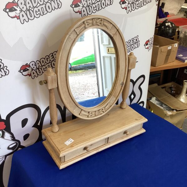 Pine Dressing Table Mirror and Drawer Set