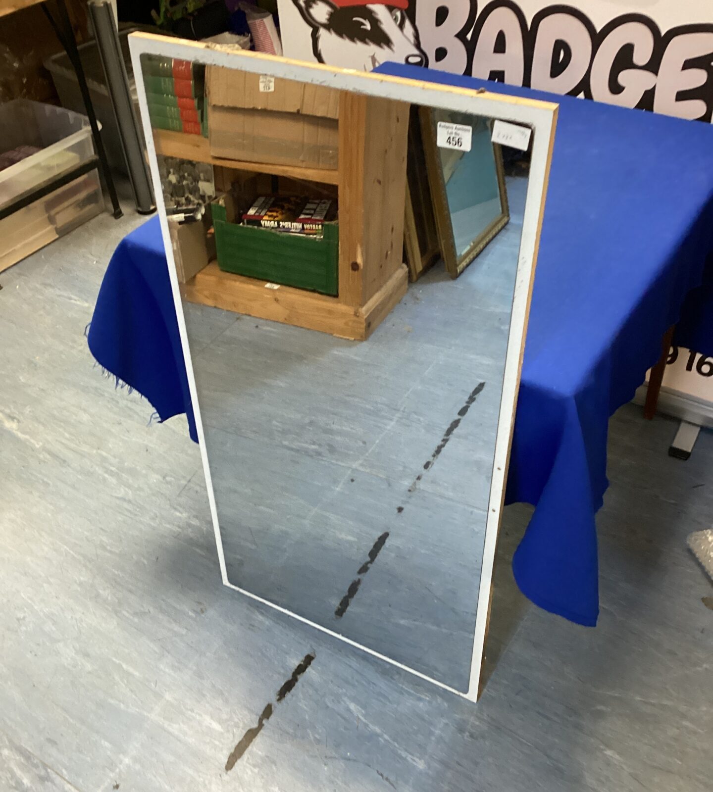 Wall hanging mirror on board