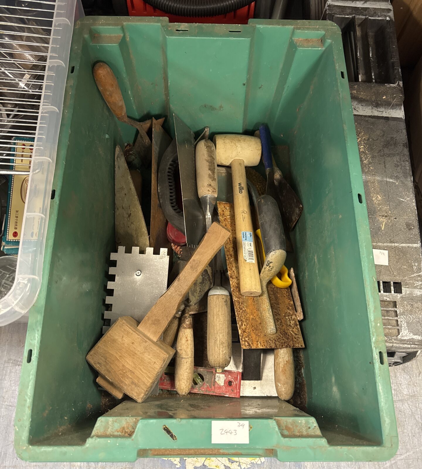 Crate of assorted hand tools